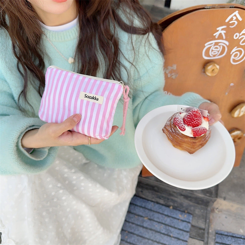 Mini Makeup Bag Canvas Cosmetic Pouch