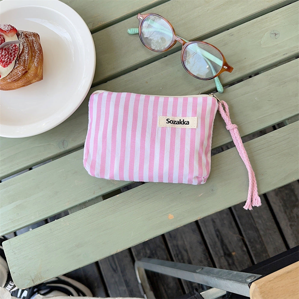 Mini Makeup Bag Canvas Cosmetic Pouch