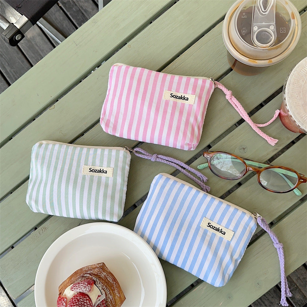 Mini Makeup Bag Canvas Cosmetic Pouch