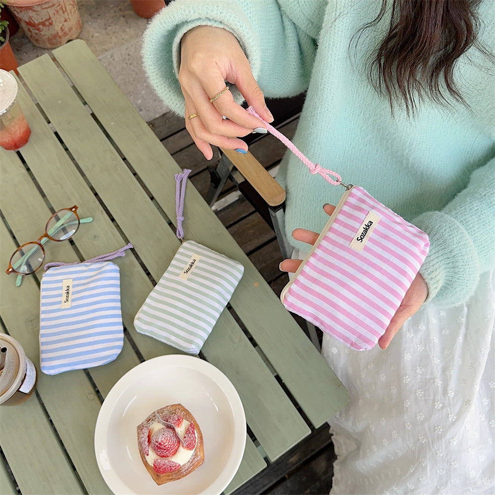Mini Makeup Bag Canvas Cosmetic Pouch