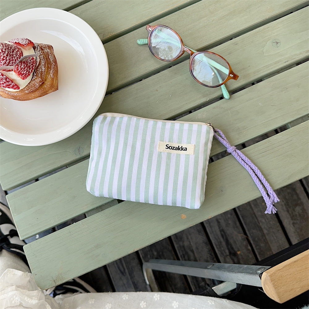 Mini Makeup Bag Canvas Cosmetic Pouch