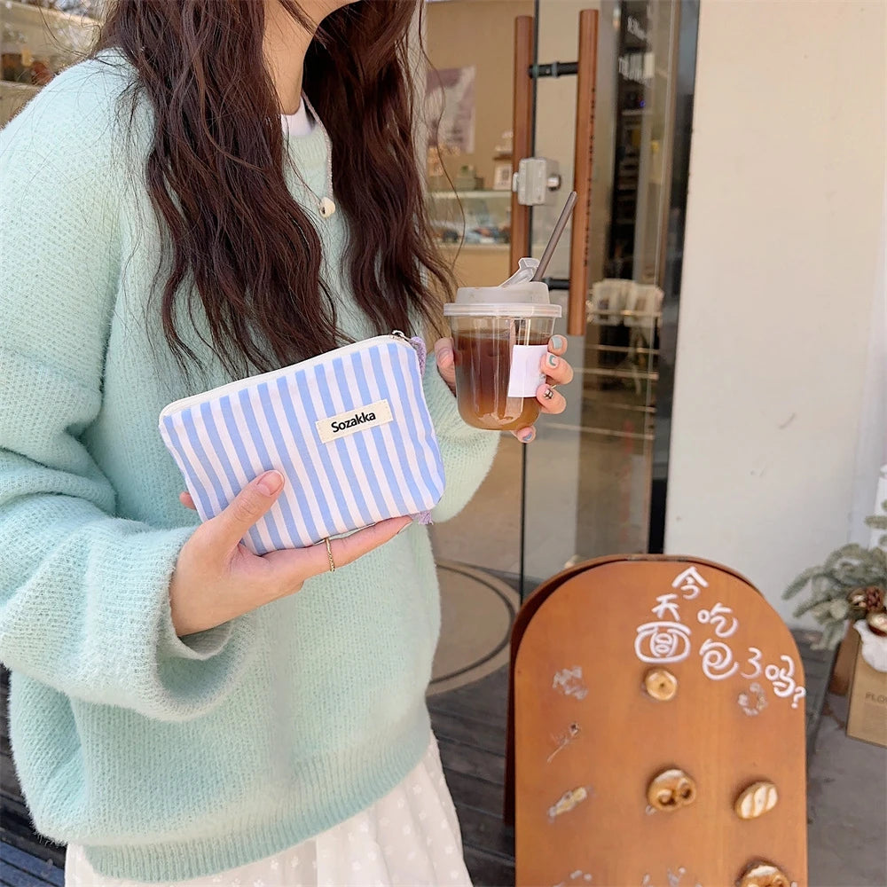 Mini Makeup Bag Canvas Cosmetic Pouch